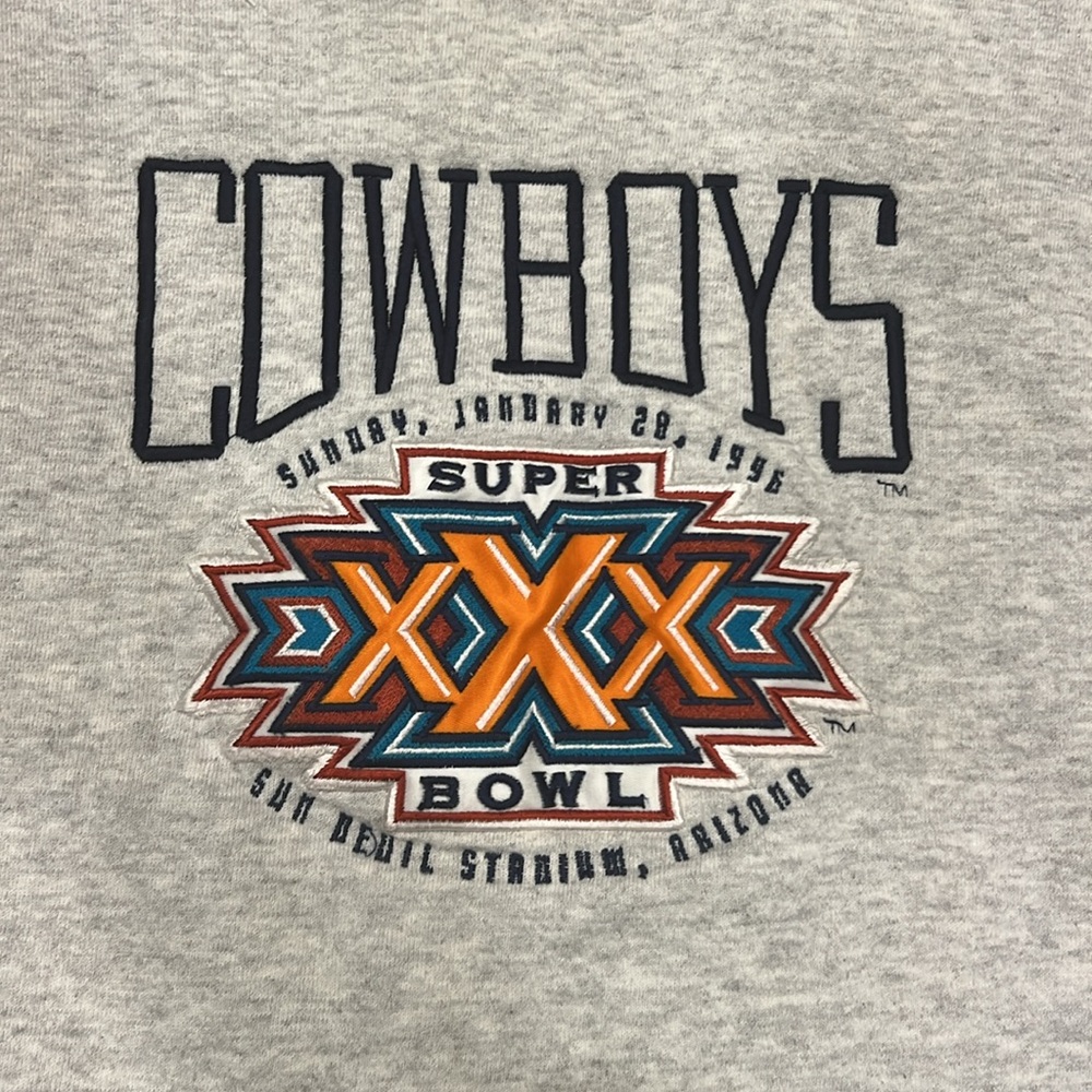 Vintage Cowboys Embroidered 1996 Super Bowl Heavyweight Crewneck Sweatshirt